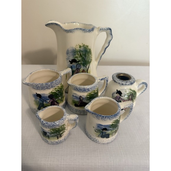 Other - Vintage Jeanne Koch Amish Folk Art Pitcher With Measuring Cups